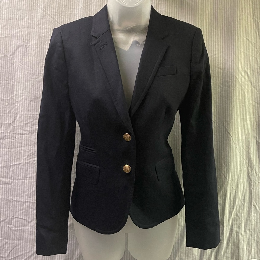 J Crew Navy Wool Schoolboy Blazer